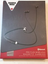 Sharper Image Bluetooth ProFlex Wireless Magnetic Earbuds, Black, New In the box