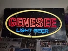 Vtg Genesee Light Beer Sign Bar Room Tavern Man Cave Wall Collectible 23x11