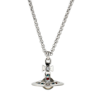 Vivienne Westwood Petite Orb Pendant Necklace Rhodium Silver