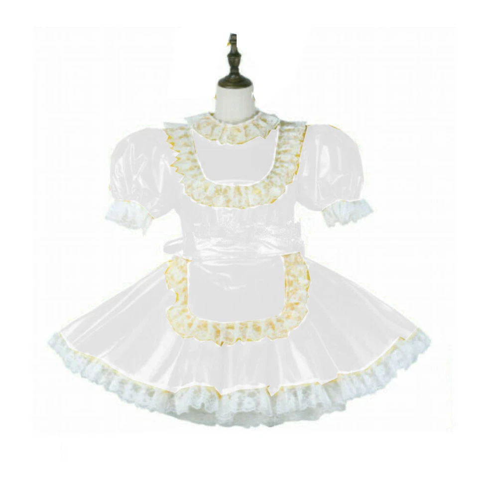 Vestido de pvc Sissy Maid con cerradura cosplay disfraz hecho a medida Foto 3 de 4