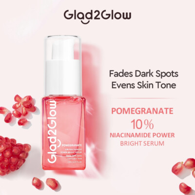 Glad2Glow Pomegranate Niacinamide Power Bright Whitening Face Serum 10% (17ml)