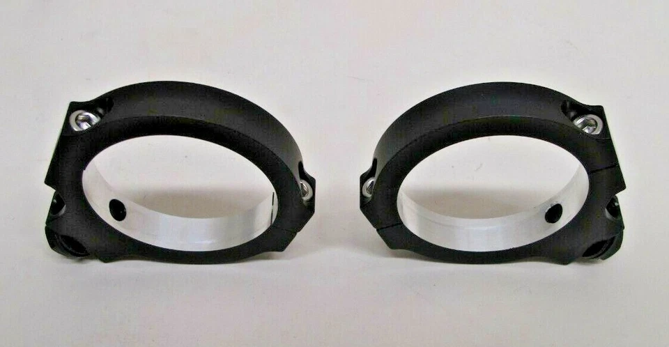 CONELY'S 55MM BILLET BLACK FORK TUBE CLAMPS FOR FAIRING TURN SIGNAL MOUNT HARLEY - Image 3 of 4
