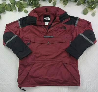 VTG The North Face Mens Red 1/4 Zip Pullover Windbreaker Size L Rage Collection