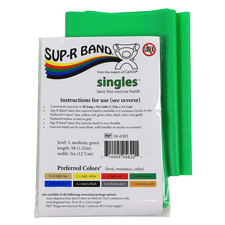 10-6303 Sup-R Latex Free Exercise Band, 5' Singles, Medium, Green