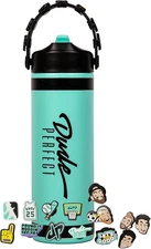 Dude Perfect Water Bottle with Rare Charms | Stainless Steel Double-Wall Vacuum 