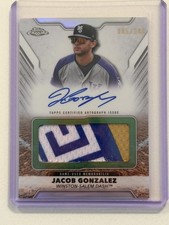 2025 Topps Pro Debut - Jumbo Relic Autographs Jacob Gonzalez 3 Color Patch /200