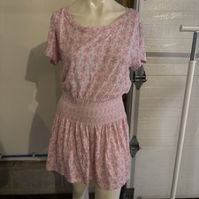 Love Shack Women's Pink Floral Popover Dress Size M