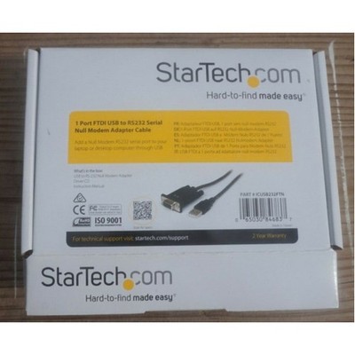 Startech 1P3FFCNB-USB-SERIAL 3FT USB TO SERIAL DCE CABLE - USB TO NULL MODEM SER