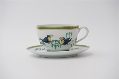 Hermes Toucans Milchkaffeetasse Frühstückstasse Tasse Café au Lait Jumbo XXL TOP