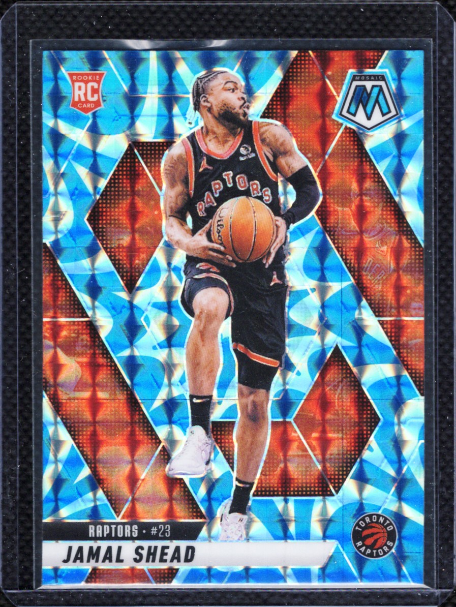 2024-25 Panini Mosaic - Jamal Shead Reactive Blue Mosaic RC #201 - Raptors