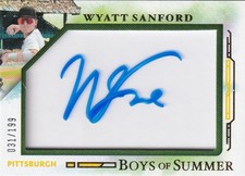 Wyatt Sanford 2025 Panini Boys of Summer Jumbo Acetate Signatures Card /199 Auto