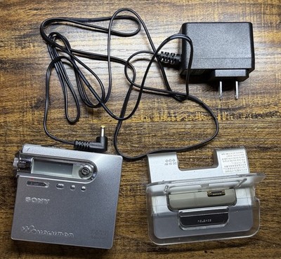 Sony Walkman Net MD Player MZ-N10 Silver Portable Mini Disc Used Working
