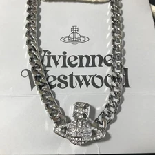 Vivienne Westwood GRAZIELLA Silver Orb Necklace Choker Chain with drawstring