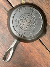 Griswold Cast Iron #3 Large Block Logo Skillet w/ Heat Ring