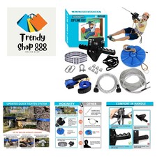 120FT Zip Line Kit for Family Fun - Quick Tightening, Rust-Free Design, 380Lbs