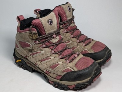 Merrell Moab 2 Mid Waterproof Hiking Boots Women's Size 8.5 Boulder Blush J06052