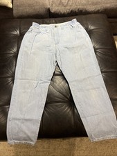 Vintage LL Bean Jeans Womens 16 Blue Denim Elastic Waist USA Made