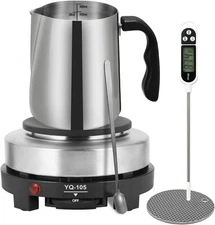 SAEUYVB Candle Making kit with Hot Plate,Candle 32 oz, black 