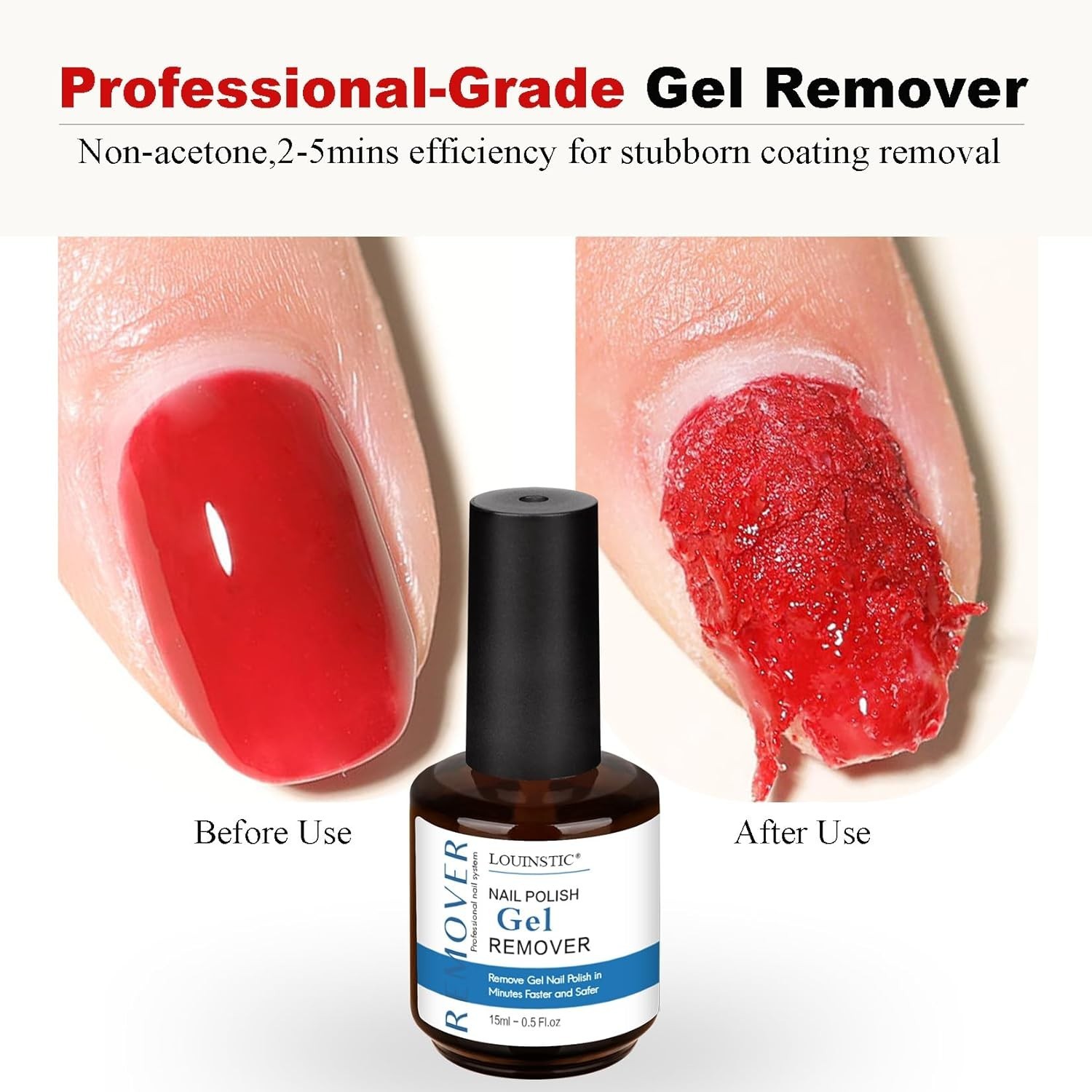 Gel Nail Polish Remover,Gel Remover for Nails No Need to Soak or Wrap, Quickly R