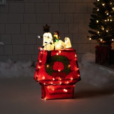 Northlight 18" Lighted Snoopy on Dog House Outdoor Christmas Yard Decoration
