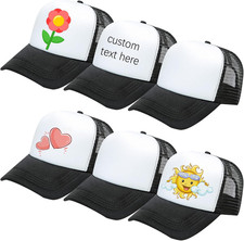 6 Pack Kids Trucker Hat Sublimation Blank Plain Hats Mesh Adjustable Outdoor Spo