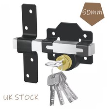 Shed Lock Double-Sided Long Throw Security Garden Lock: 50mm Size with 5 Keys​