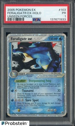 2005 Pokemon EX Unseen Forces #103 Feraligatr EX Holo PSA 1 PR