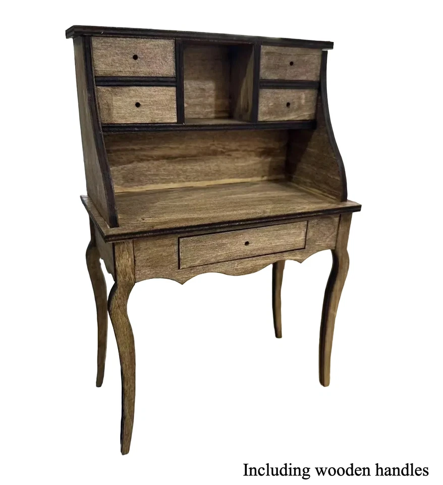 1/12 or 1/6 Scale Dollhouse Miniatures Furniture Desk Dressing Table Unfinished - Image 4 of 4