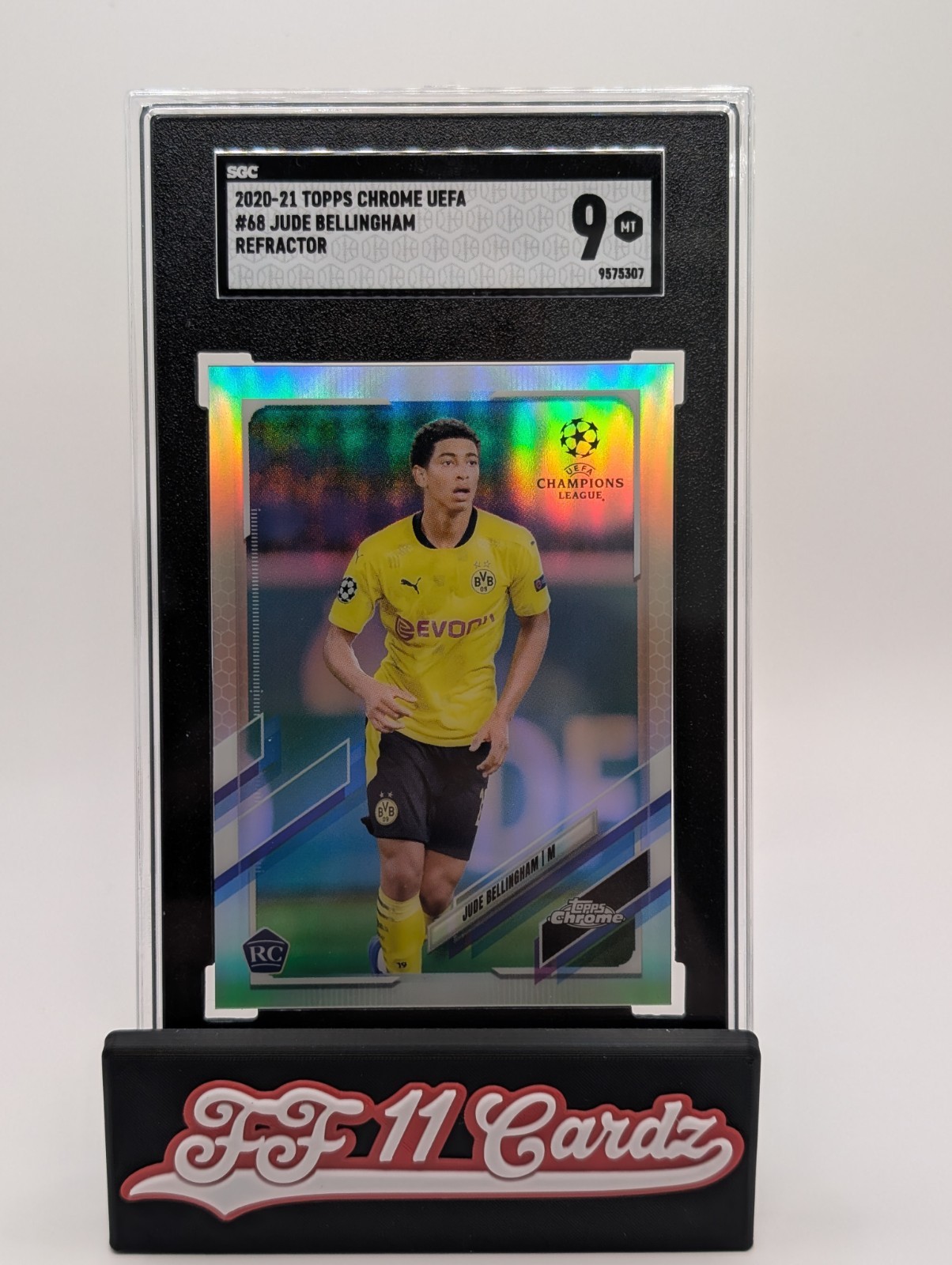 2020-21 Topps Chrome UEFA Jude Bellingham Rookie Refractor SGC 9 #68 Real Madrid