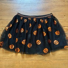 Celebrate black tulle orange pumpkin elastic waistband tutu girls skirt SIZE L