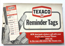 Texaco Oil Gas Reminder Tags Booklet, Oil Filters, Tires,- FULL-old new stock