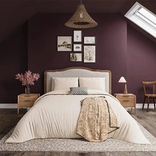 Image of Helena Springfield Harvest Moon Ticking Stripe Duvet Cover Set Graphite & Copper