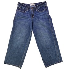 Hollister Jeans Womens 6R Blue Low Rise Super Baggy Wide Leg Denim Pants