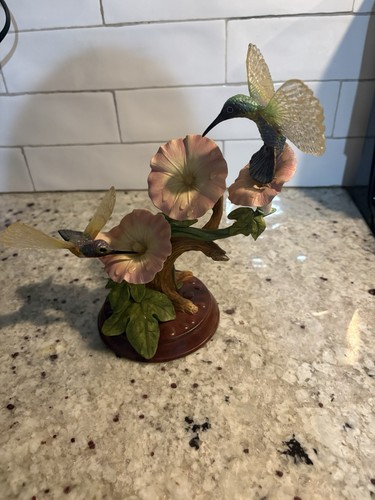 HUMMINGBIRDS FLOWERS MORNING'S GLORY WHISPERING WINGS SERIES Bradford Exchange