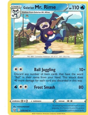Battle Styles #035/163 Galarian Mr. Rime NORMAL