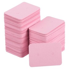 Earring Display Cards, 500pcs Paper Earring Holder Rectangle Style 2, Rose Red