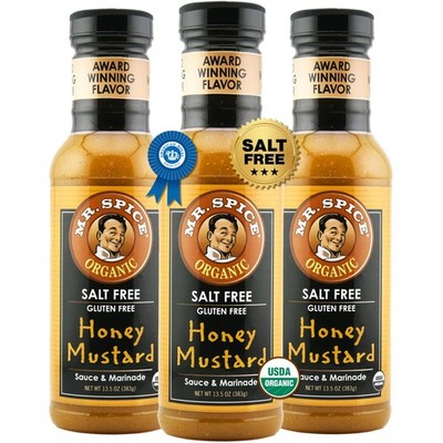 Mr. Spice Organic Honey Mustard Sauce, Salt Free Honey Mustard Dipping Sauce ...
