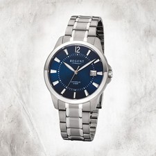 Regent Titan Herren Uhr F-1111 Quarzuhr Armband silber grau URF1111