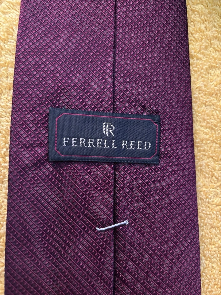 Ferrell Reed City of London Burgundy Handmade Woven Silk Tie Switzerland used - Image 2 of 4