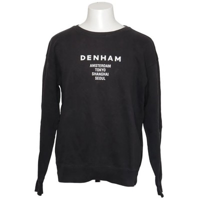 Denham, Sweatshirt, Größe: L, Schwarz, Print, Herren #6Y5