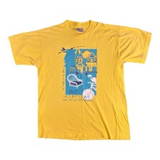 Vintage 1996 Mount Dora Bicycle Festival T Shirt USA Made Yellow 90s Medium