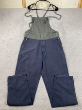 Phatee Wear Bib Overalls Mens Small Green Blue Colorblock Hemp Streetwear Japan