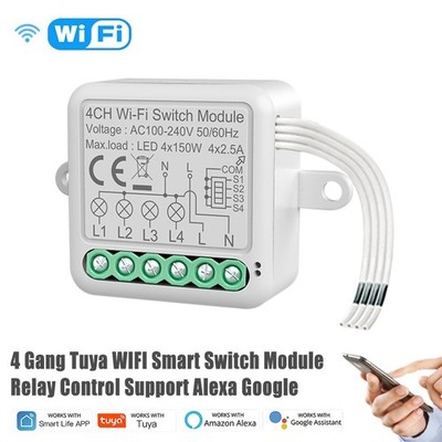 Tuya WIFI Smart Switch Modul Relaissteuerung 1/2/3/4Gang Unterstützung Alexa