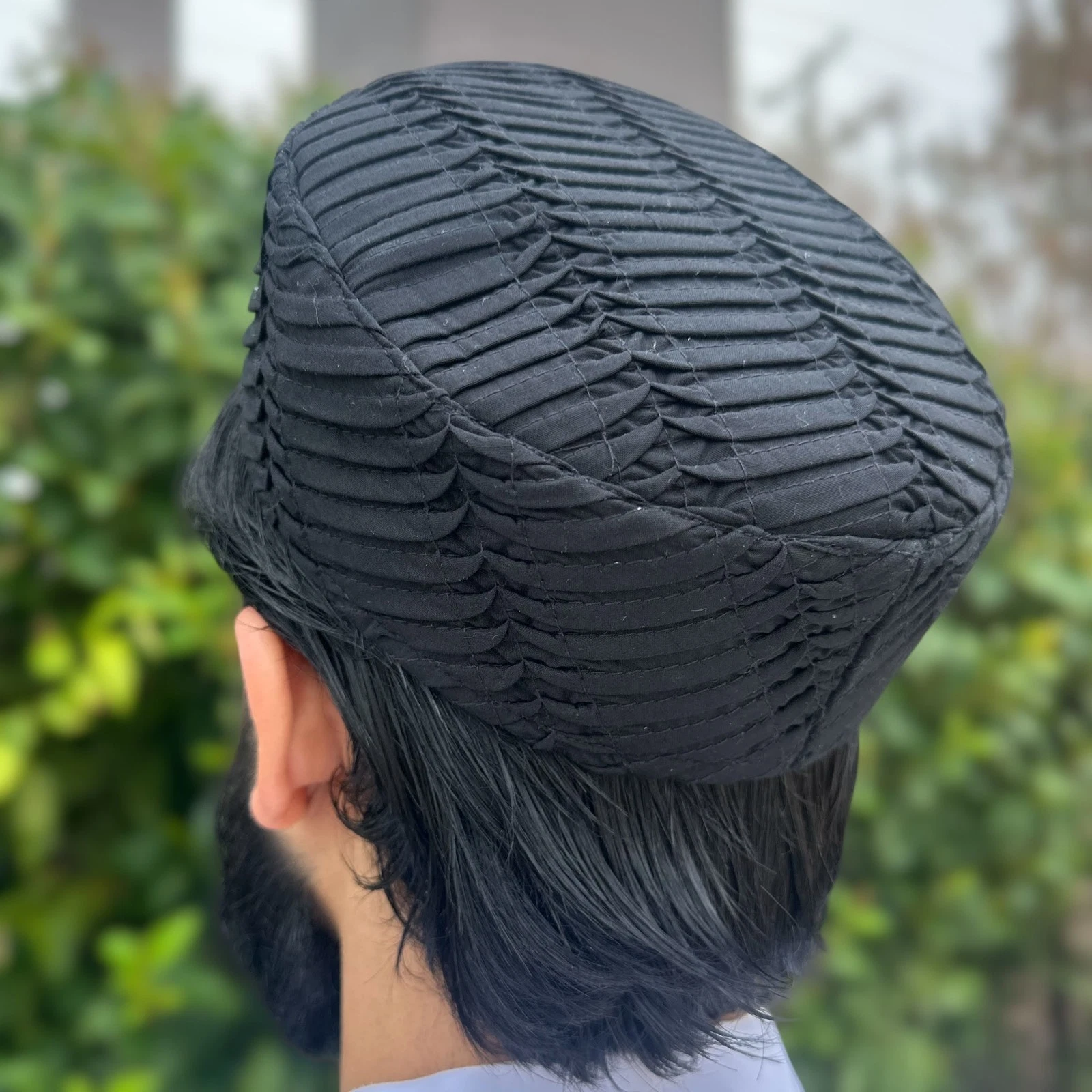 NEW Men's Premium Kufi Islamic Cap Muslim Turban Hat Handmade Topi - Black