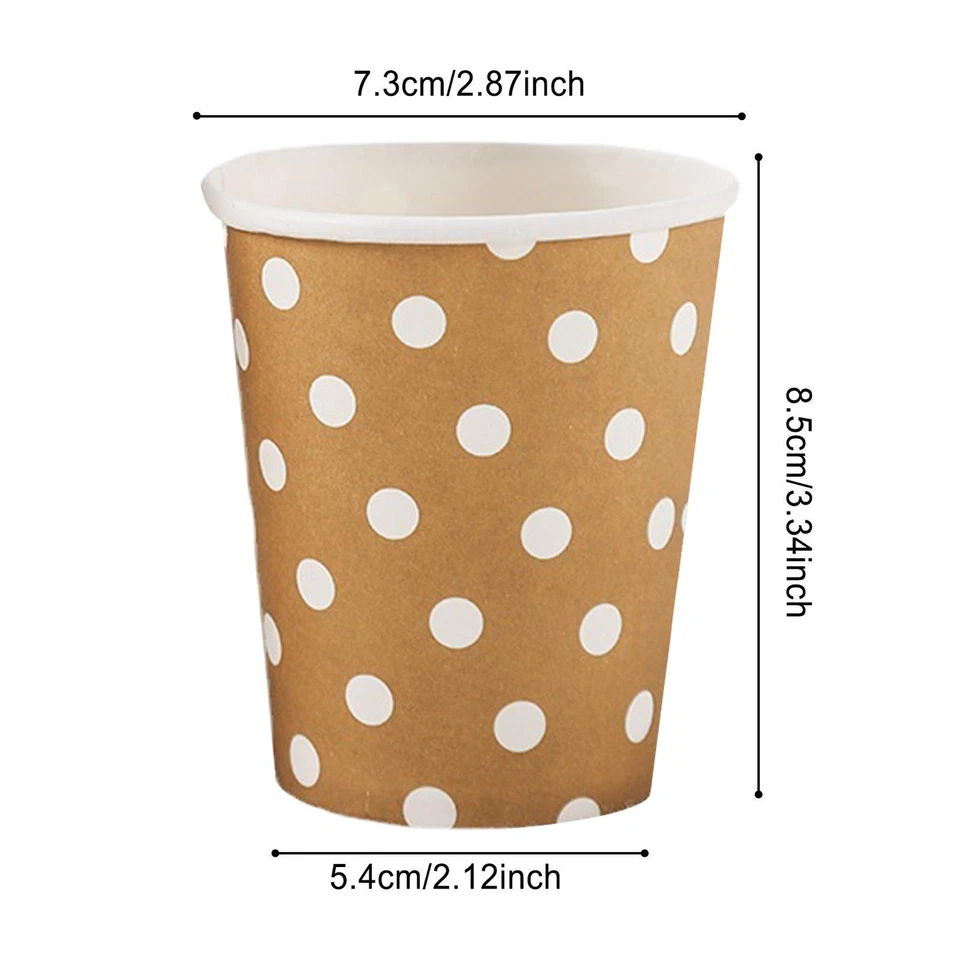 Paper Cup - Disposable Color Polka Dot Simple, Thick High Temperature Resistant - image 3 of 4