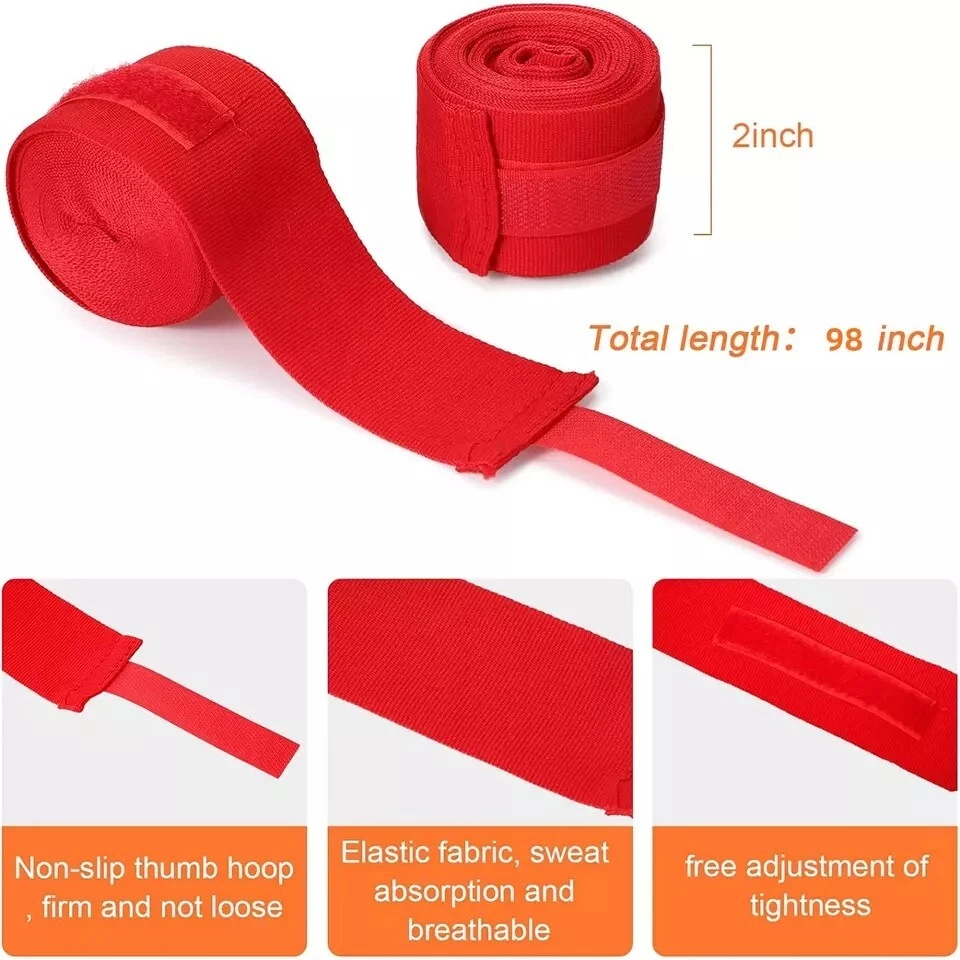 New 1 Pair Boxing Hand Wraps Women Men MMA Muay Thai 98"/196" Boxing Fight USA - Image 4 of 4