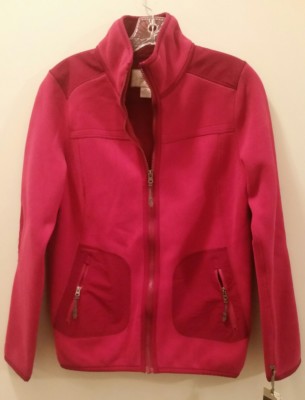NWT Green Tea Women's Small Full Zip Jacket Micro Fleece Rose/Pink/Magenta