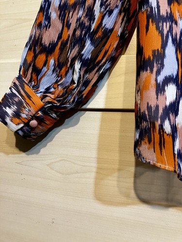 LK BENNETT ‘Agnes’ Burnt Orange, Black, Ivory Silk Blouse UK12 BNWOT Immaculate - Picture 5 of 8