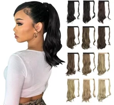 Sofeiyan Curly Ponytail Extension 15 Inch Heat Resistant Synthetic Black