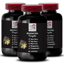 Grape Skin - RESVERATROL - Natural vitality 3 Bottle 180 Capsules